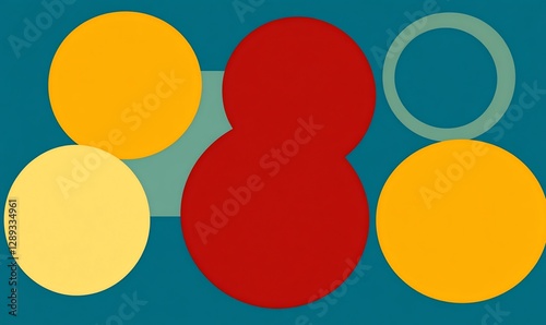 Wallpaper Mural Colorful overlapping circles and rings on teal. Torontodigital.ca