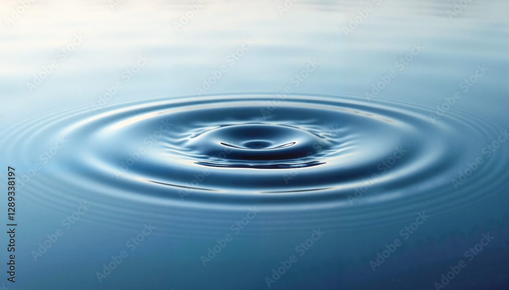Circular ripple in a still body of water reflecting calm serenity, symbolizing leadership impact and positive change in business Circular ripple in a still body of water reflecting calm serenity, symbolizing leadership impact and positive change in business