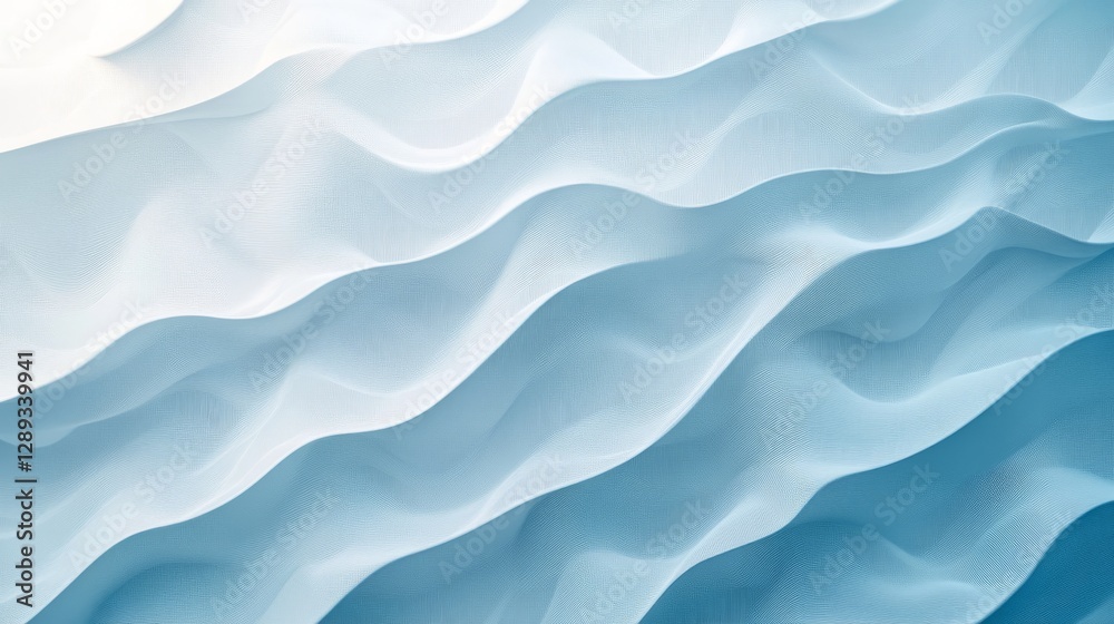 Obraz premium Wavy blue and white abstract shapes create an interesting pattern