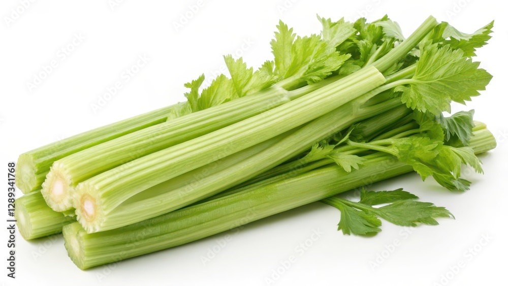 Celery Stalks on White Background Celery Stalks on White Background