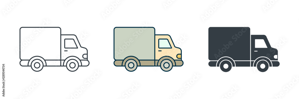Delivery Truck icon symbol vector illustration isolated on white background Delivery Truck icon symbol vector illustration isolated on white background