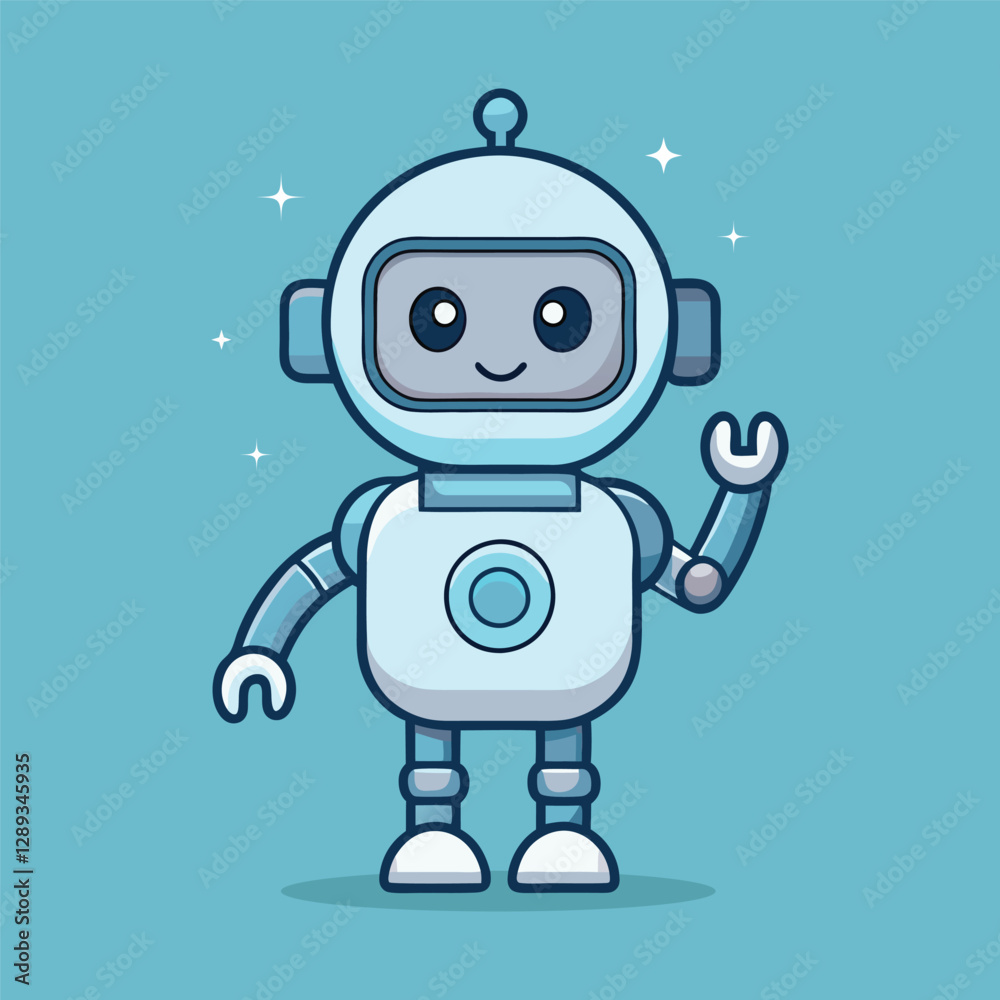 Robot Cute Cartoon Art Illustration Vector Design Robot Cute Cartoon Art Illustration Vector Design