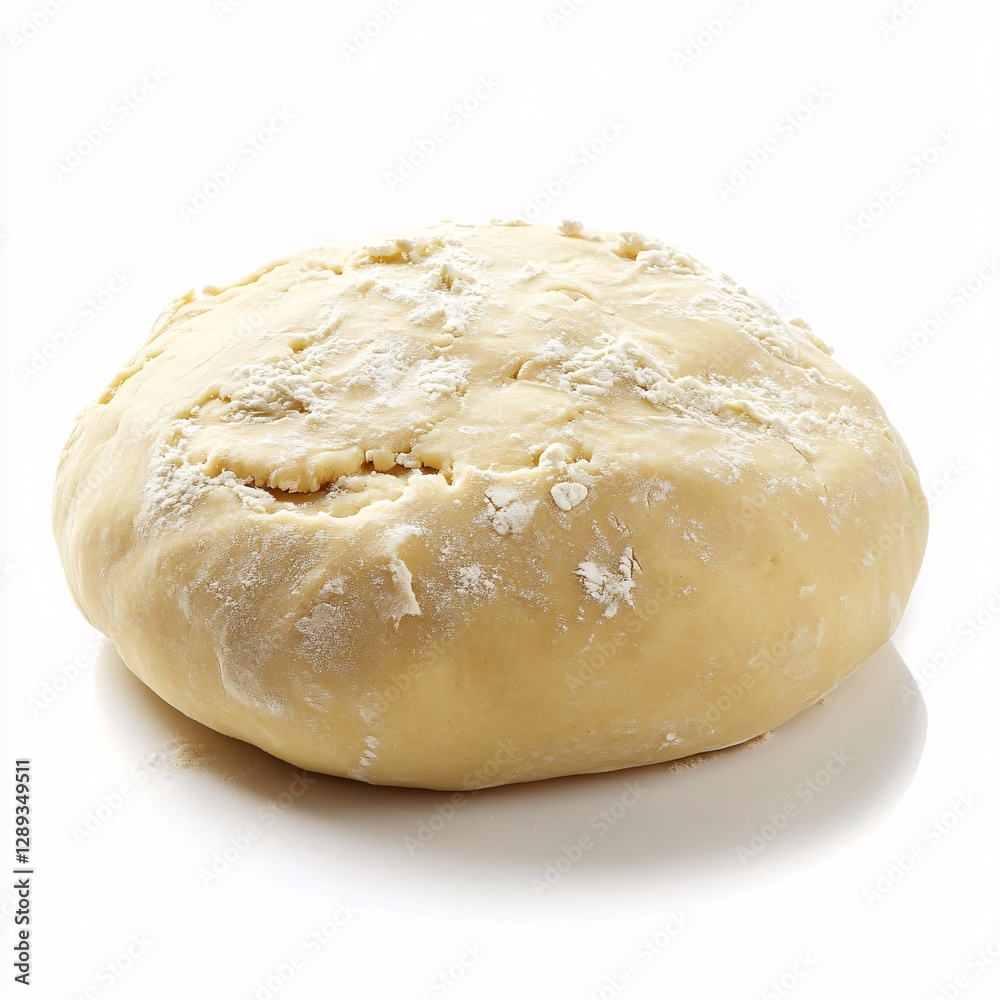 Uncooked Dough Highlighted Against Pure White Backdrop Uncooked Dough Highlighted Against Pure White Backdrop