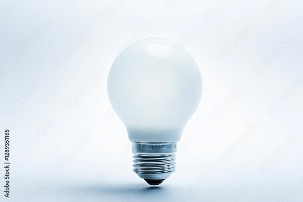 A frosted light bulb stands alone against a simple white background, symbolizing ideas and innovation. A frosted light bulb stands alone against a simple white background, symbolizing ideas and innovation.