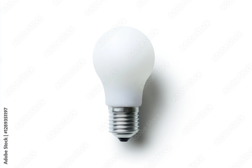 A single, frosted light bulb isolated on a white background. A single, frosted light bulb isolated on a white background.