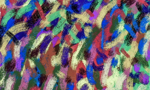 multi-colored smears create an interesting background