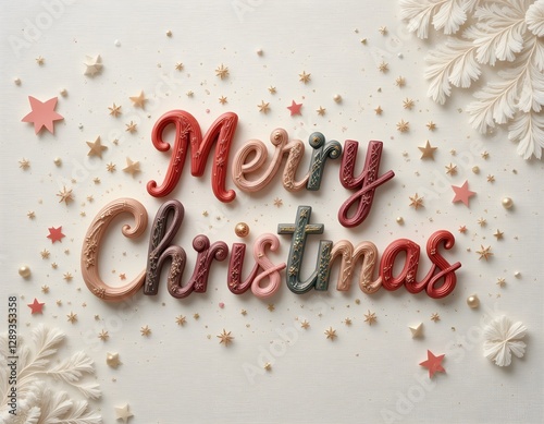 Merry Christmas card with crepe color background.