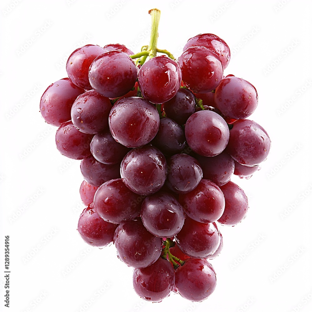 Bunch of Juicy Grapes with Shadows on White Surface Bunch of Juicy Grapes with Shadows on White Surface