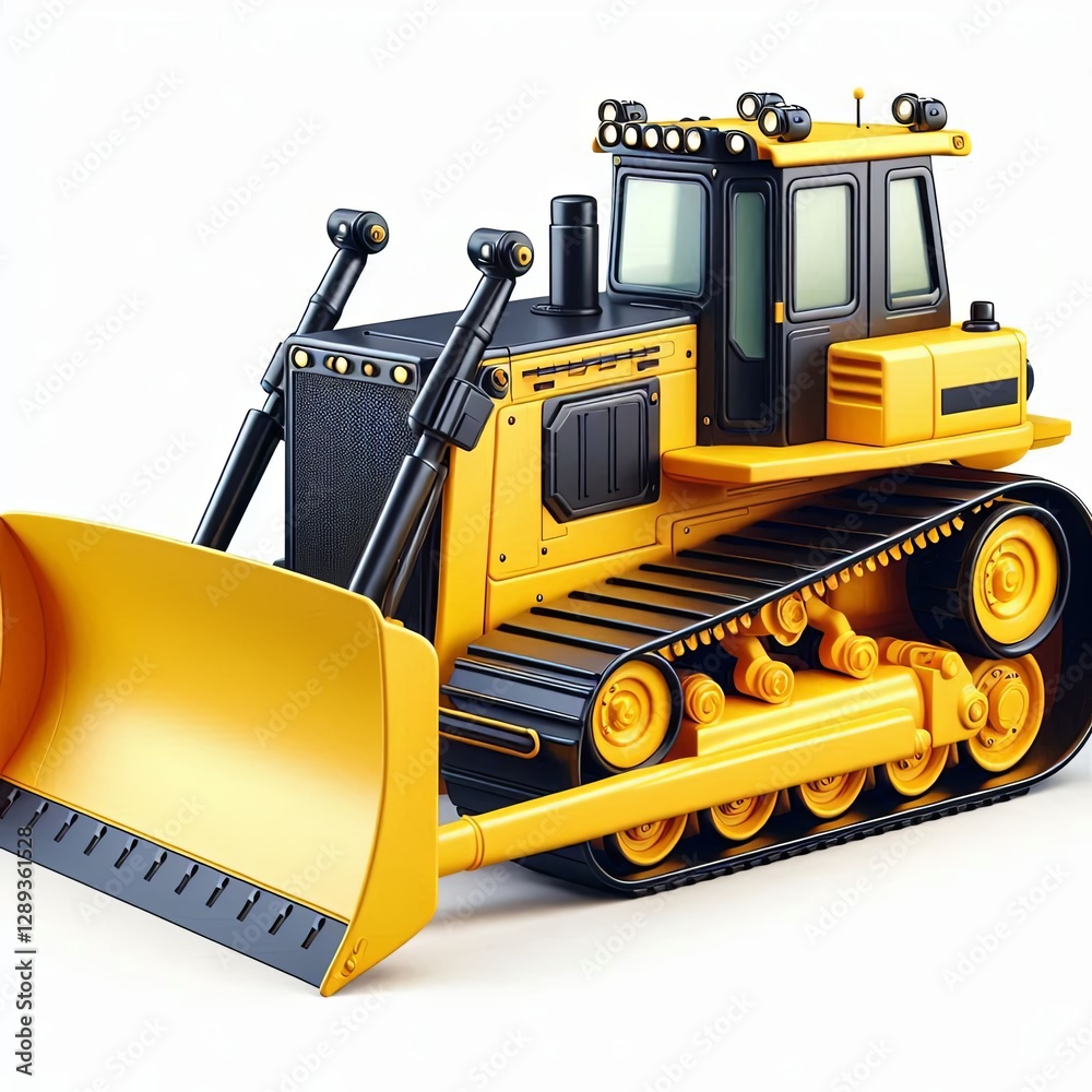 Fototapeta premium Yellow Construction Bulldozer