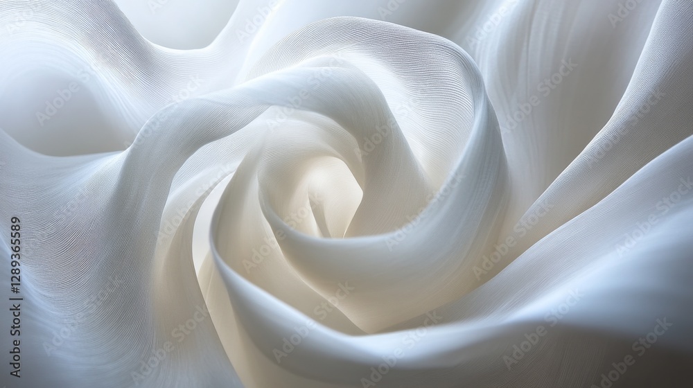An abstract photograph showing flowing white fabric or silk material An abstract photograph showing flowing white fabric or silk material