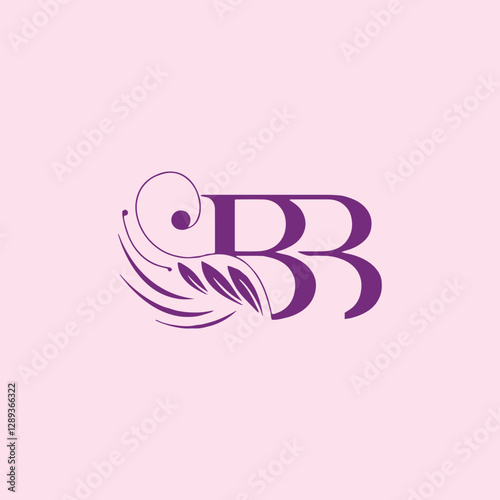 letters bb text logo design vector