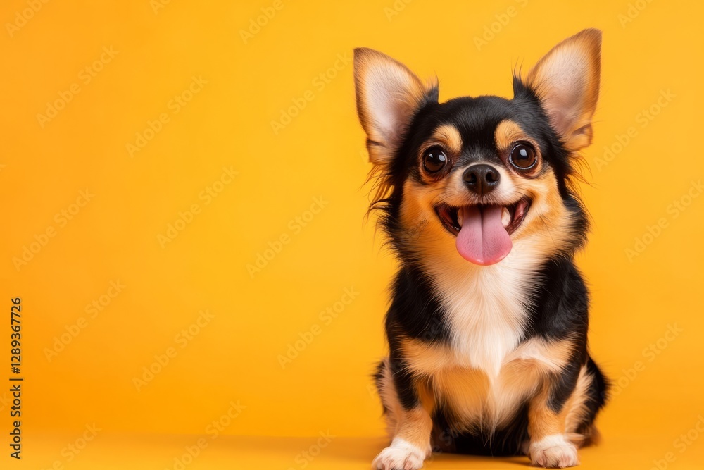 Chihuahua dog on colorful background, showing cute and playful expressions. Chihuahua dog on colorful background, showing cute and playful expressions.