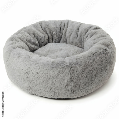 Soft grey pet bed isolated