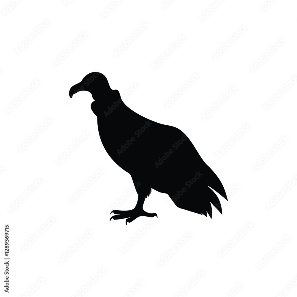 Obraz premium Vulture Silhouette Vector - Bird of Prey Clipart for Wildlife Designs
