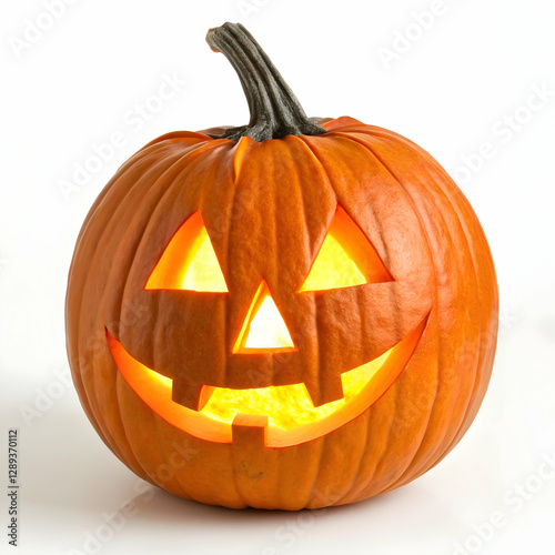 Scary pumpkin halloween lantern realistic vector