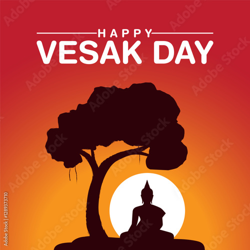 Happy buddha purnima vesak festival social media post design vector.