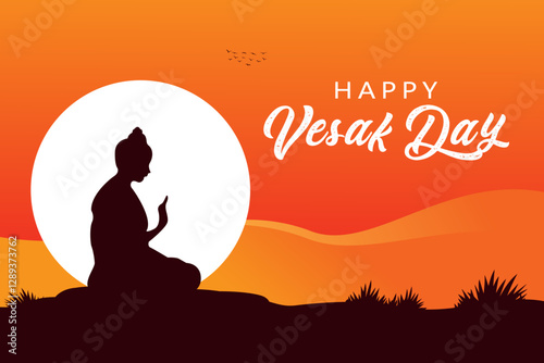 Happy buddha purnima vesak festival social media post design vector.