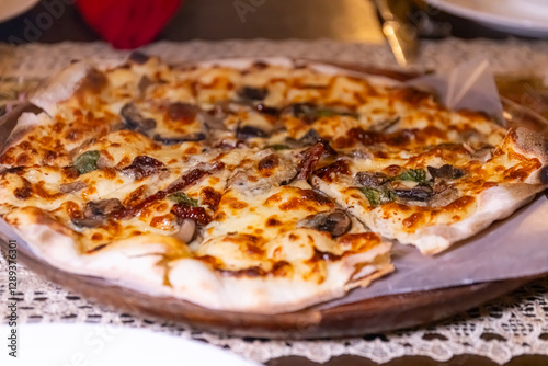 Wallpaper Mural White sauce thin crust pizza with mushrooms Torontodigital.ca