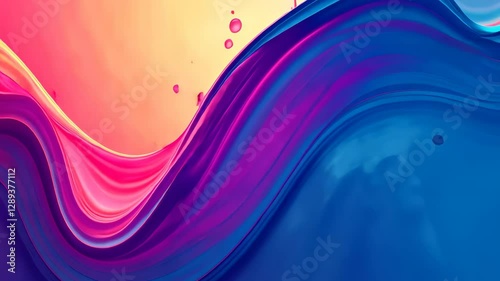 Artistic Video Of Abstract Fluid Colorful Wavy Shapes With Dynamic Patterns And Rich Colors, Concept Of Creativity In Digital Art.