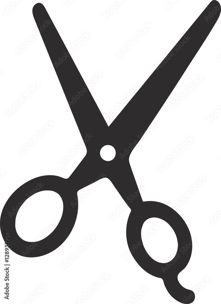 Scissors Icon. Black Silhouette Vector Illustration for Cutting & Design Scissors Icon. Black Silhouette Vector Illustration for Cutting & Design