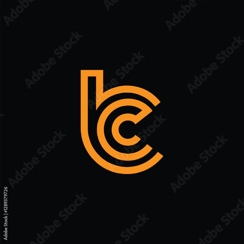 letters bc text logo design vector
