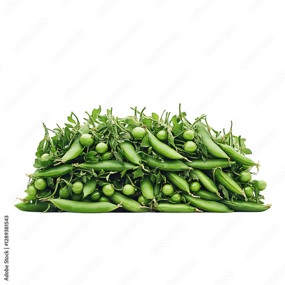 Fresh Green Peas in Pods Isolated on Transparent Background Fresh Green Peas in Pods Isolated on Transparent Background