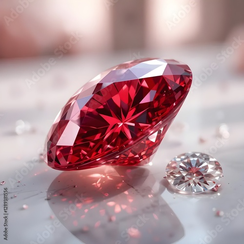 red diamond on white background, Generative ai