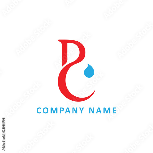 letters bc text logo design vector