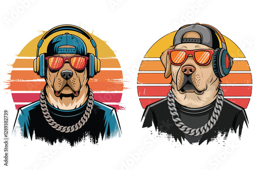 Creative retro style t-shirt design based on different kind on animals