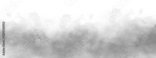 PNG fog texture isolated on transparent background. Border from smoke. Design element. White vector cloudiness.