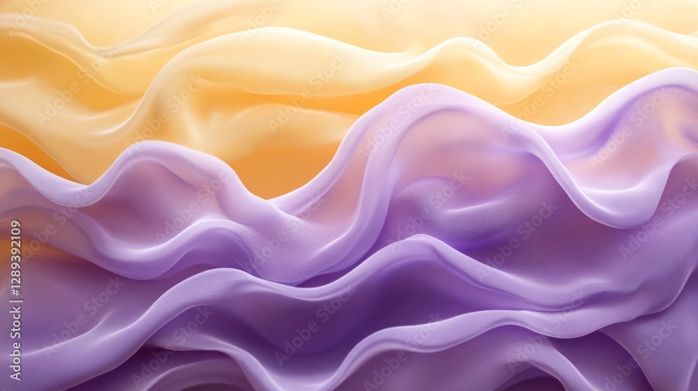 Beautiful flowing fabric in shades of yellow and purple Beautiful flowing fabric in shades of yellow and purple