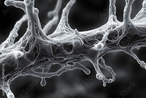 Microscopic fungal network, close-up