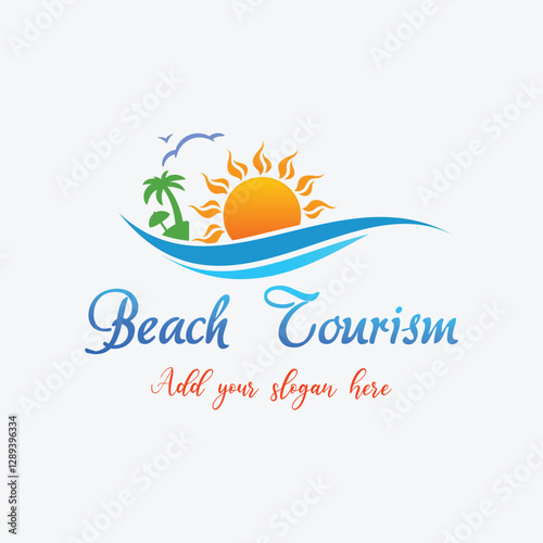 Wallpaper Mural beach summer holiday travel tourism logo design vector Torontodigital.ca