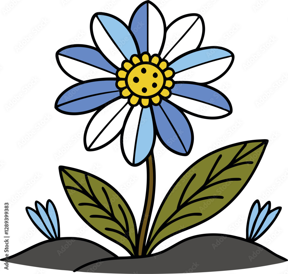 Obraz premium Floral Wildflower Vector Illustration – Nature-Inspired Artwork