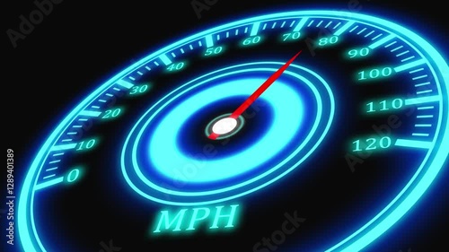 speedometer display mph Speedometer going to max speed and then slow down to zero. Loopable Extremely fast driving, car speedometer showing acceleration, drunk driving