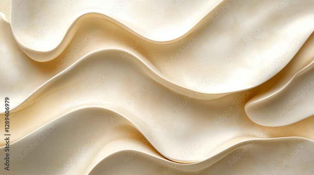 Obraz premium Beautiful Creamy Swirling Forms Create Abstract Organic Aesthetic