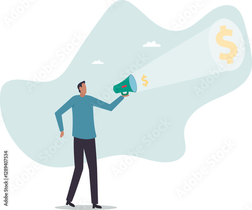 Make money or increase earning from investment, salary or income increase, profitability .business concept.flat character.