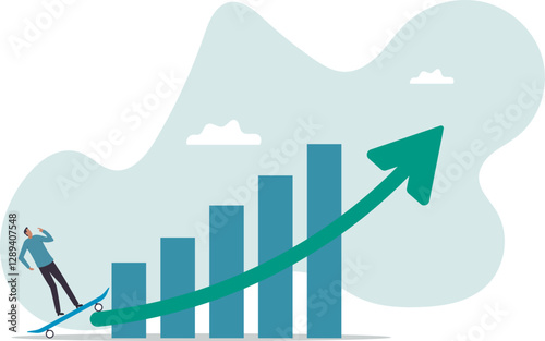 Growth for success, growing business to achieve goal, progress or improvement, career development or financial profit earning,business concept.flat character.