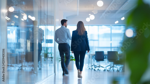 Businesspeople Collaborating in a Modern Office Environment photo