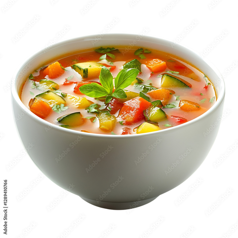 A Warm Bowl of Vegetable Soup Isolated on Transparent Background A Warm Bowl of Vegetable Soup Isolated on Transparent Background