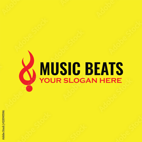 music beats logo design vector