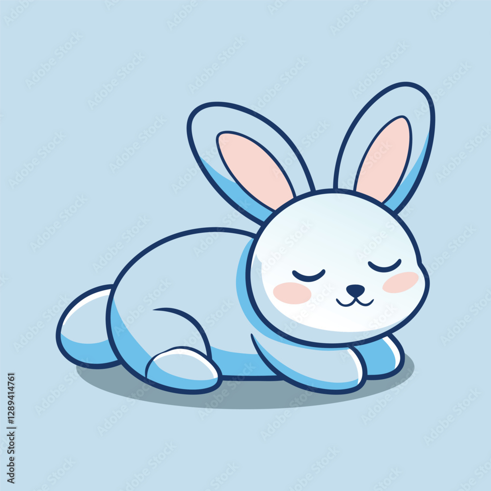 Obraz premium Cute Sleeping Bunny Vector Art Design Illustration