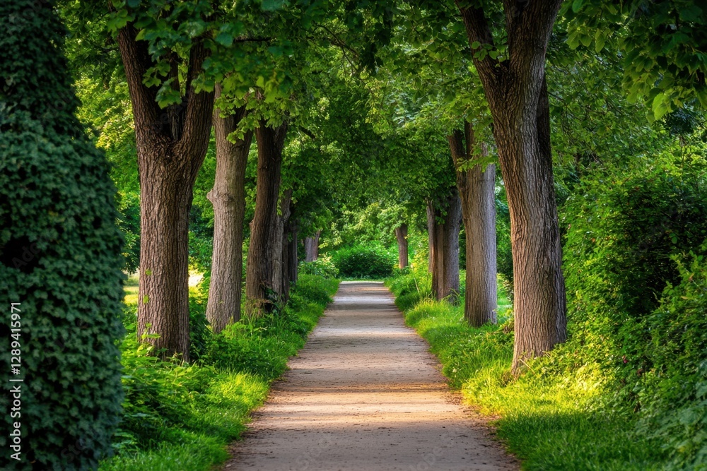 A serene path winding through a lush forest, sunlight filtering through the trees creates a peaceful and inviting scene for a quiet walk. A serene path winding through a lush forest, sunlight filtering through the trees creates a peaceful and inviting scene for a quiet walk.