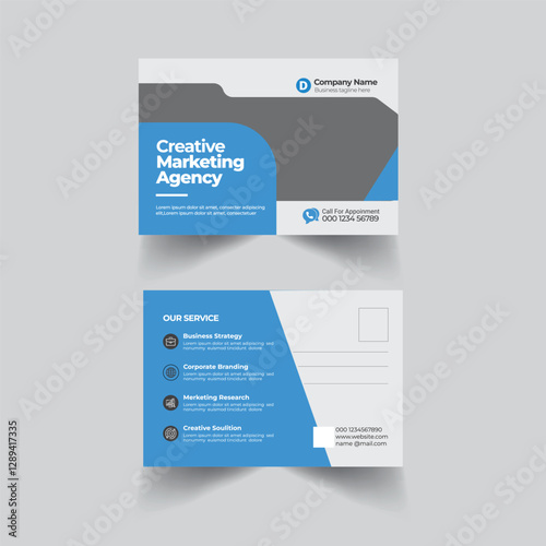 Modern Corporate Professional Business Postcard Design Template.Corporate Postcard Design vector template for Opening invitation.Event Card Design, EDDM Postcard Template, Invitation Design