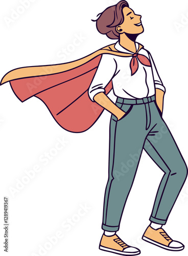 Modern Young Entrepreneur in Casual Clothing Vector Art
