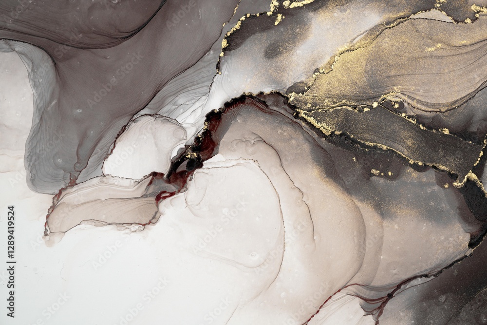 Obraz premium Original artwork photo of marble ink abstract art. High resolution photograph from exemplary original painting. Abstract painting was painted on HQ paper texture to create smooth marbling pattern.