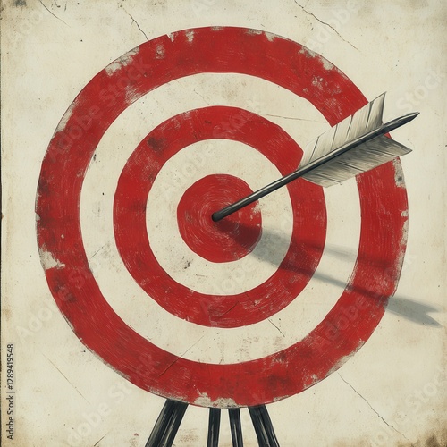 Target Tripod with Red and White Circles Arrow in Center