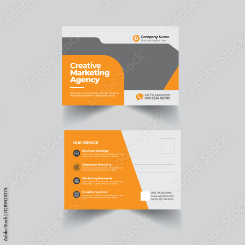 Modern Corporate Professional Business Postcard Design Template.Corporate Postcard Design vector template for Opening invitation.Event Card Design, EDDM Postcard Template, Invitation Design