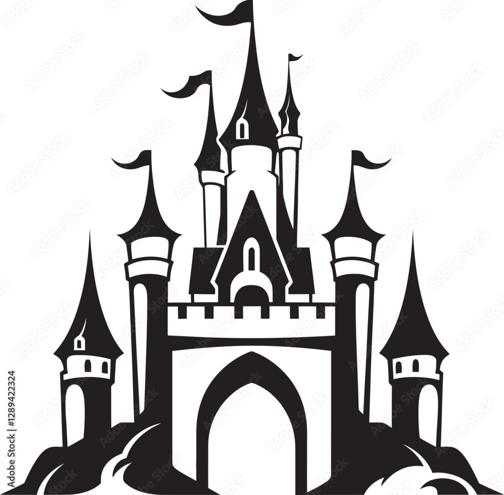 Obraz premium The Castle of Luminescent Echoes Shimmering Tales of the Past