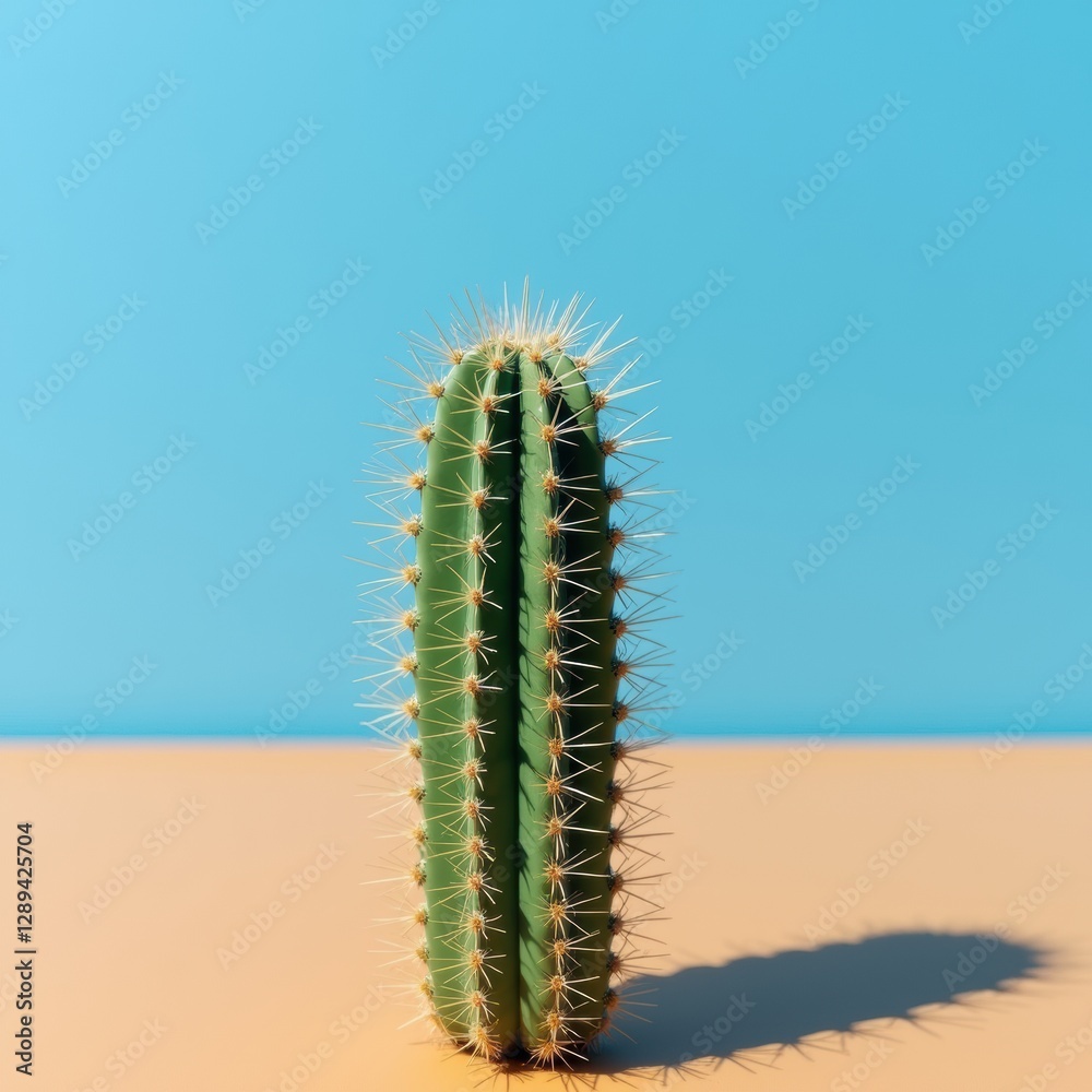 A lone cactus with detailed spines under a bright blue sky, with the faint shadow of an Indian Wells Masters stadium in the background. A lone cactus with detailed spines under a bright blue sky, with the faint shadow of an Indian Wells Masters stadium in the background.
